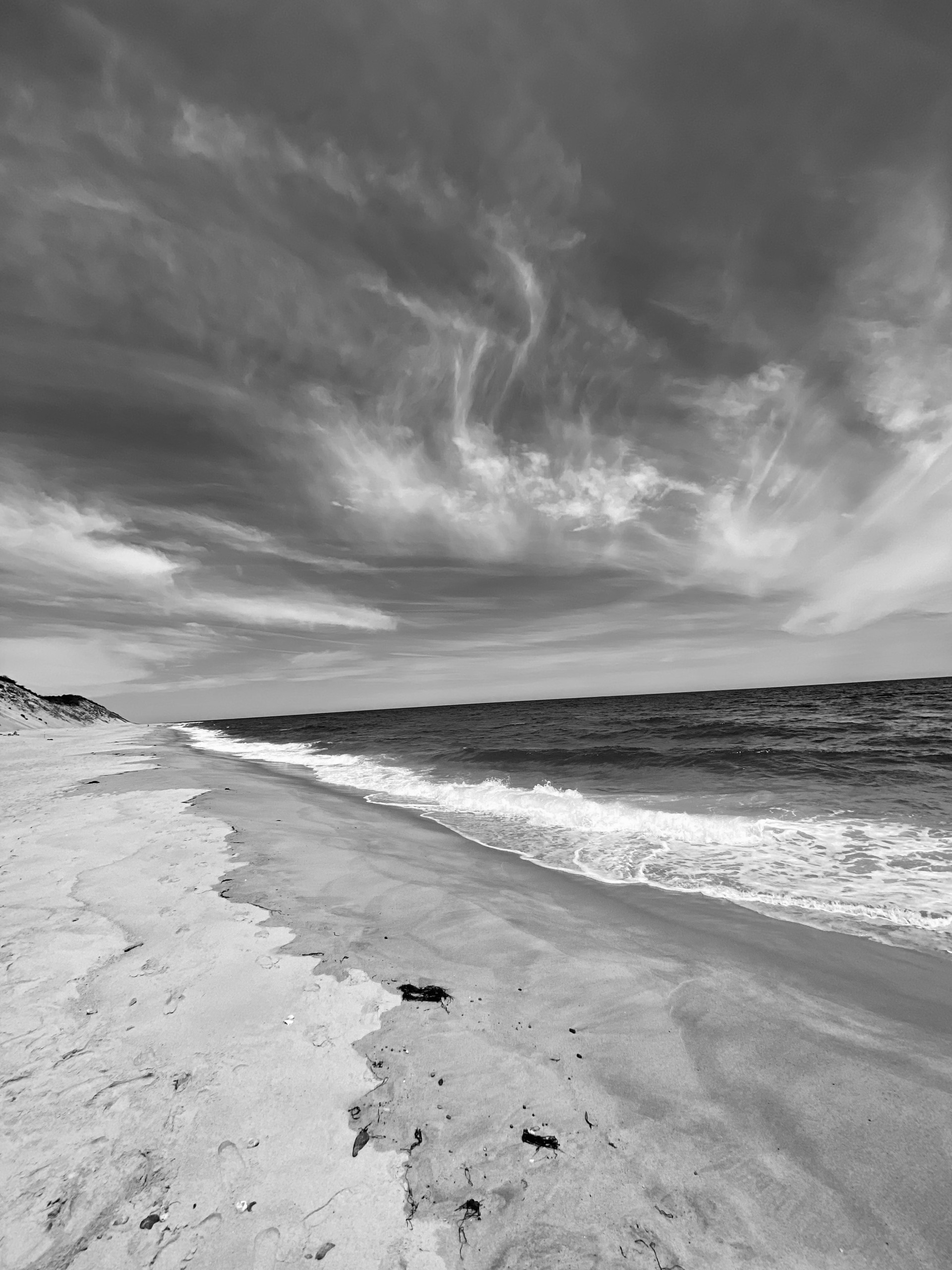 Dramatic stormy sky over Cape Cod beach
